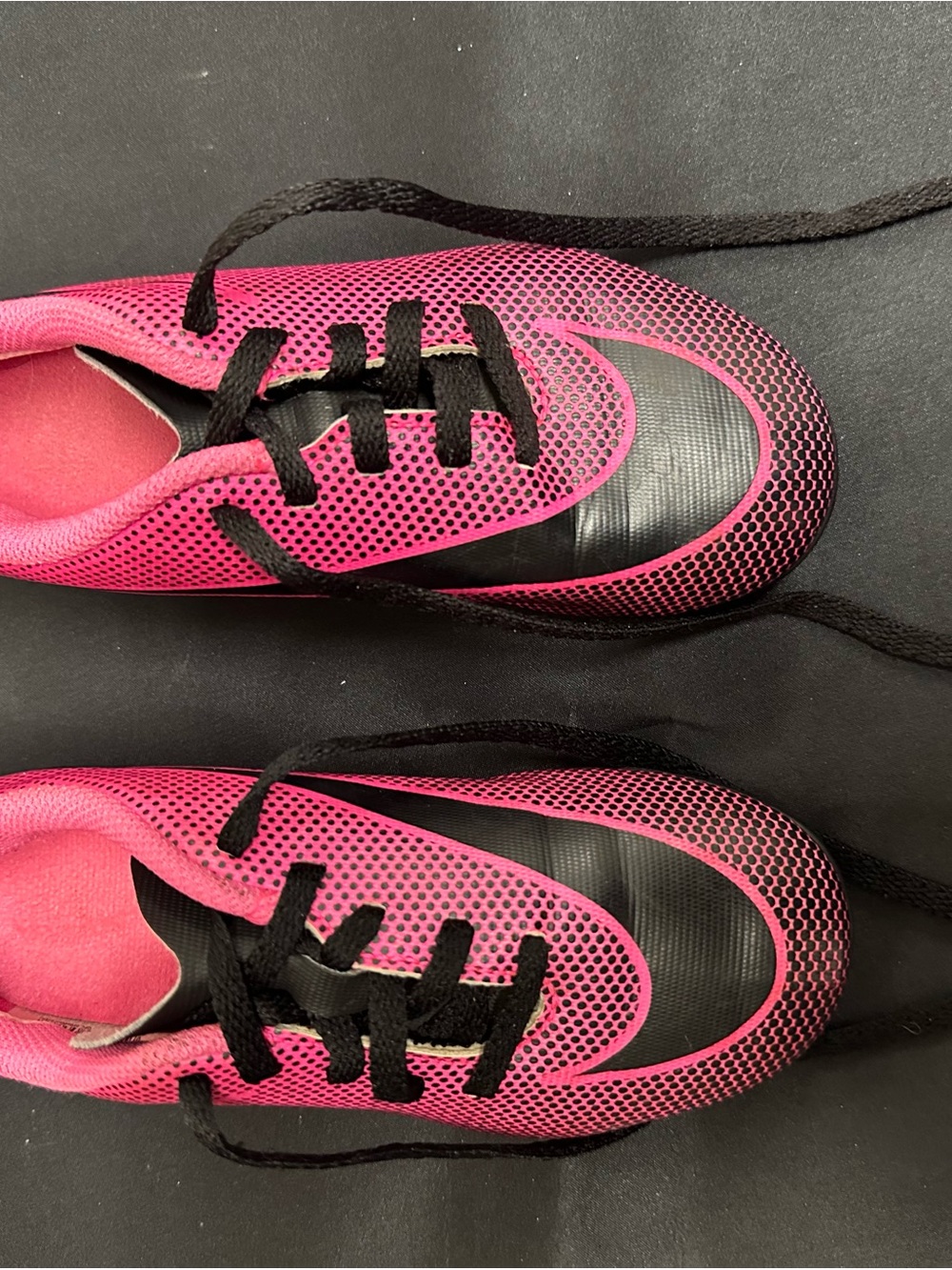Nike Kids Pink and Black Soccer Sneakers